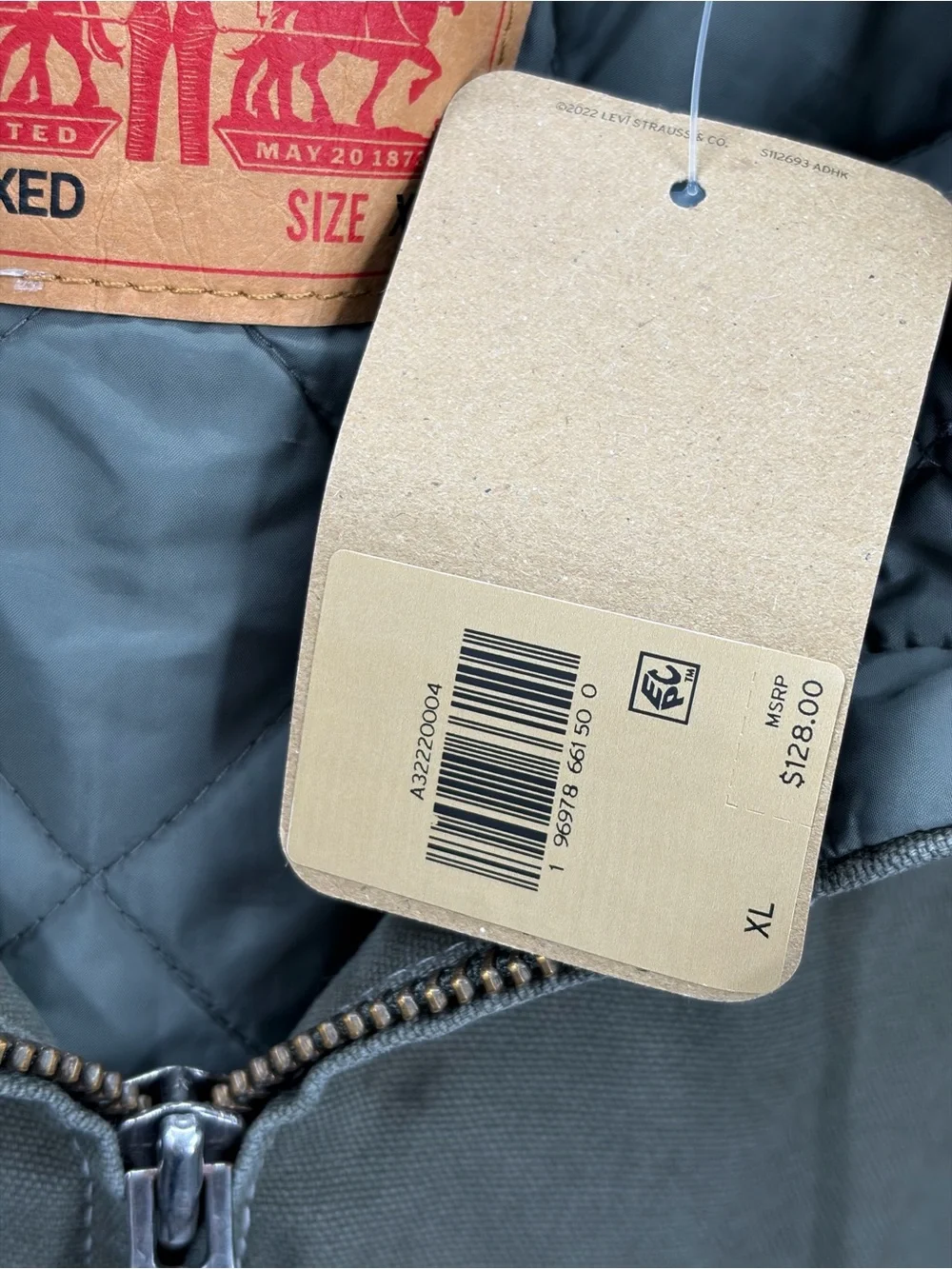 Levi's Workwear Potrero Hooded Jacket Olive Green NWT XL